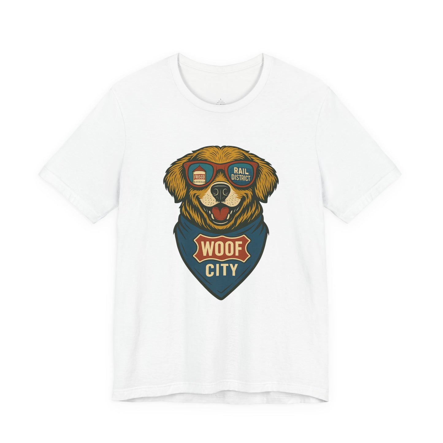 Woof City Rail District Golden Retriever Tee – Frisco’s Favorite Dog Shirt