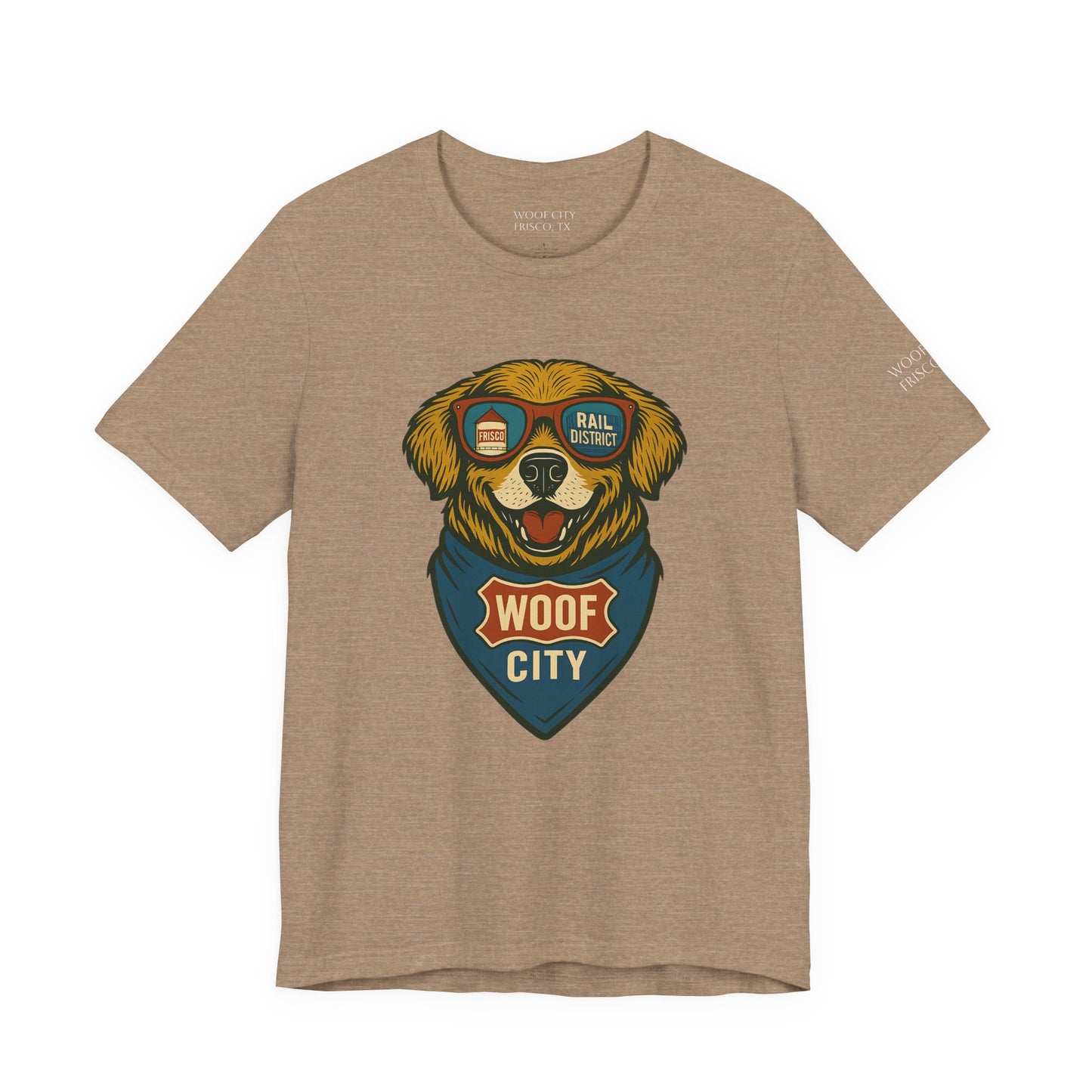 Woof City Rail District Golden Retriever Tee – Frisco’s Favorite Dog Shirt
