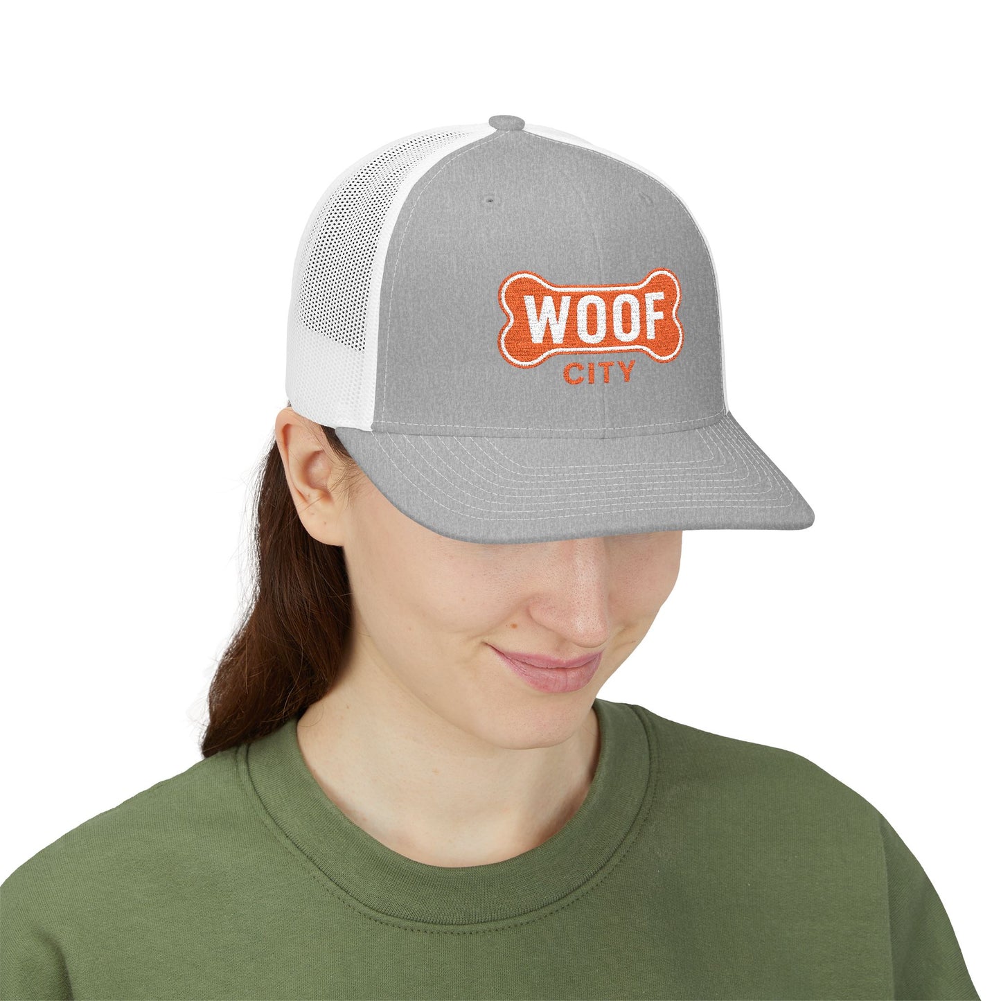 Snapback Trucker Cap - Woof City Frisco Embroidered Hat for Dog Lovers