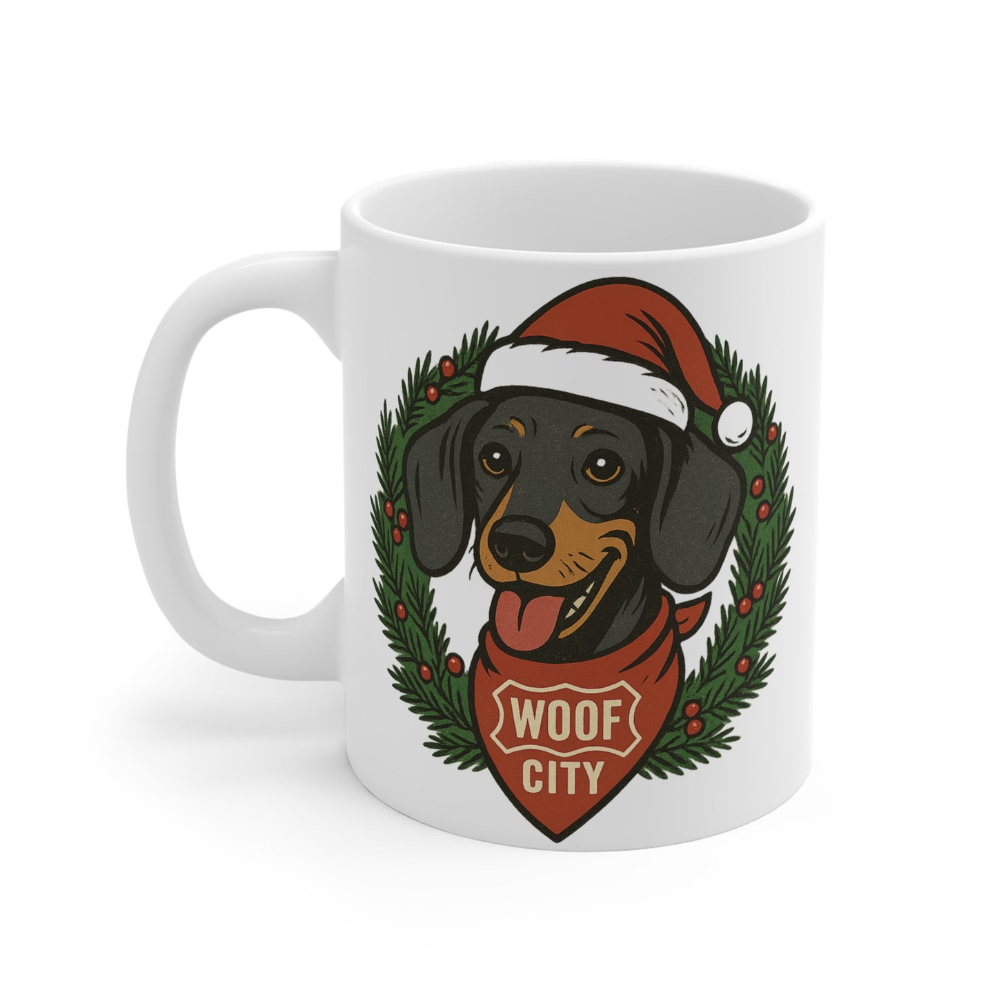 Bernie & Walter’s Holiday Mug – A Woof City Classic. Cozy sips. Long bodies. Big holiday energy.