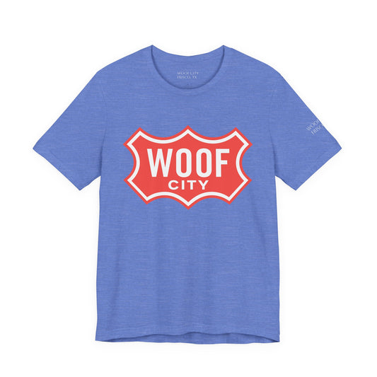 Woof City Shield Logo Tee – Frisco’s Favorite Dog Spot