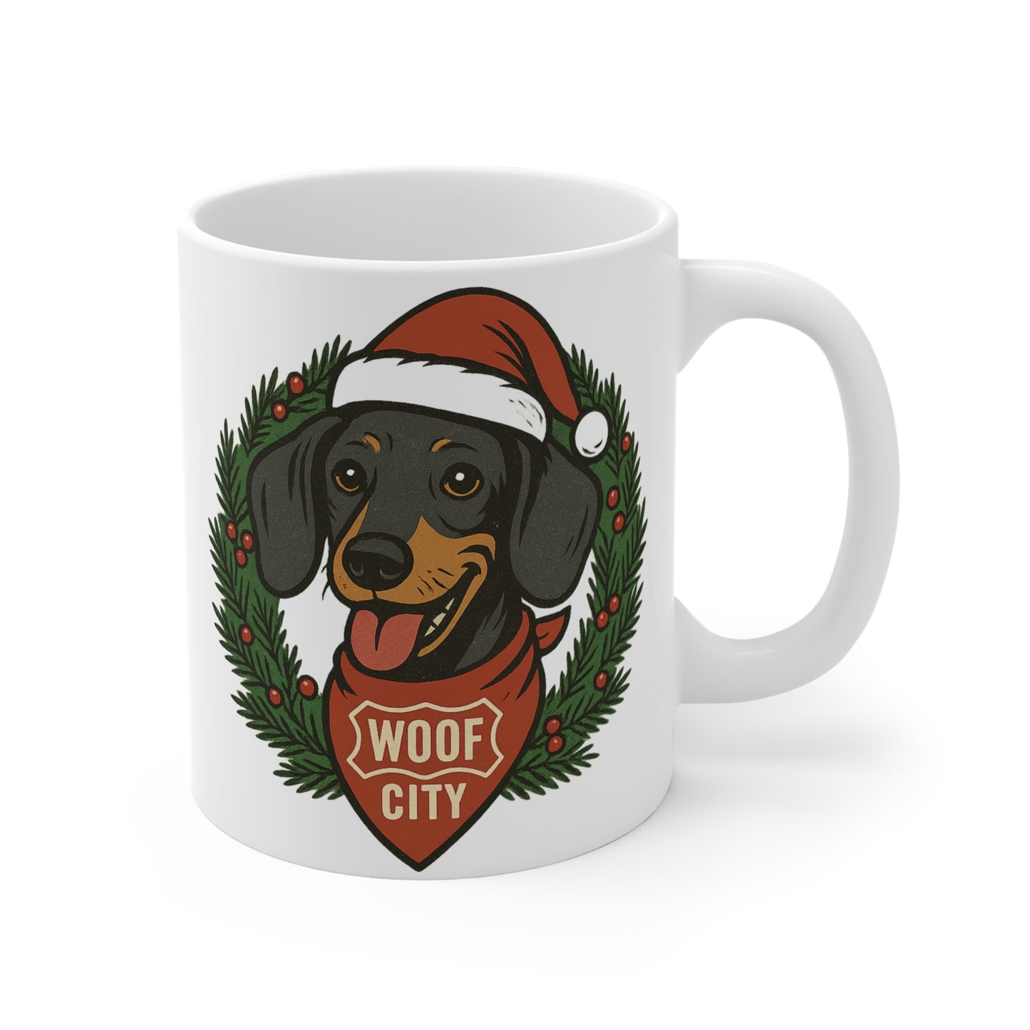 Bernie & Walter’s Holiday Mug – A Woof City Classic. Cozy sips. Long bodies. Big holiday energy.