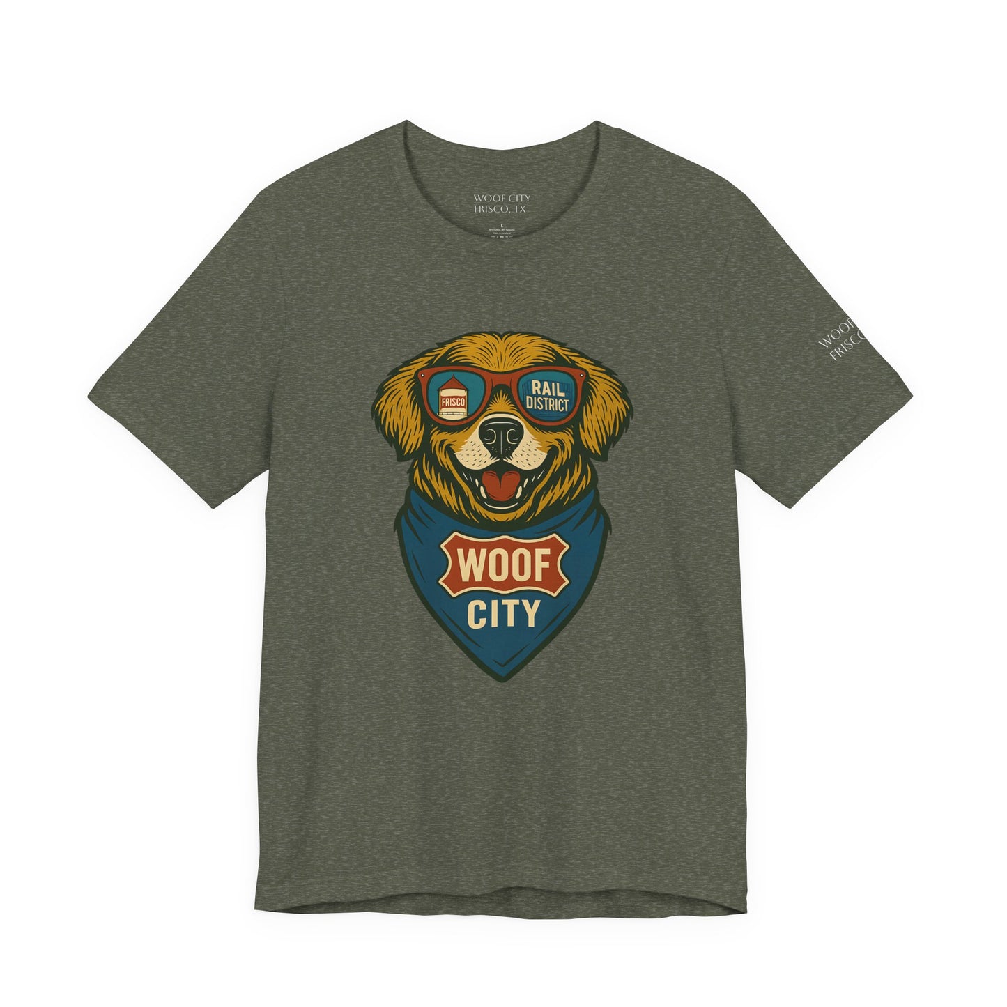 Woof City Rail District Golden Retriever Tee – Frisco’s Favorite Dog Shirt