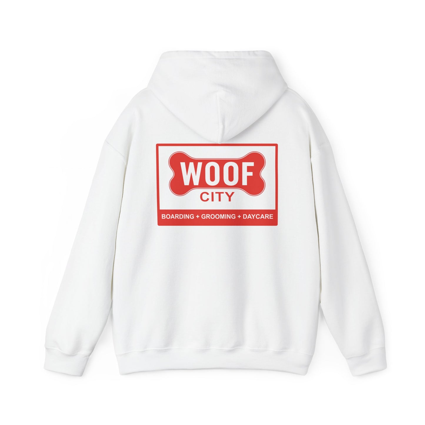 Woof City Logo Sweatshirt — Rail District Frisco Dog Care Hoodie